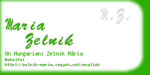 maria zelnik business card